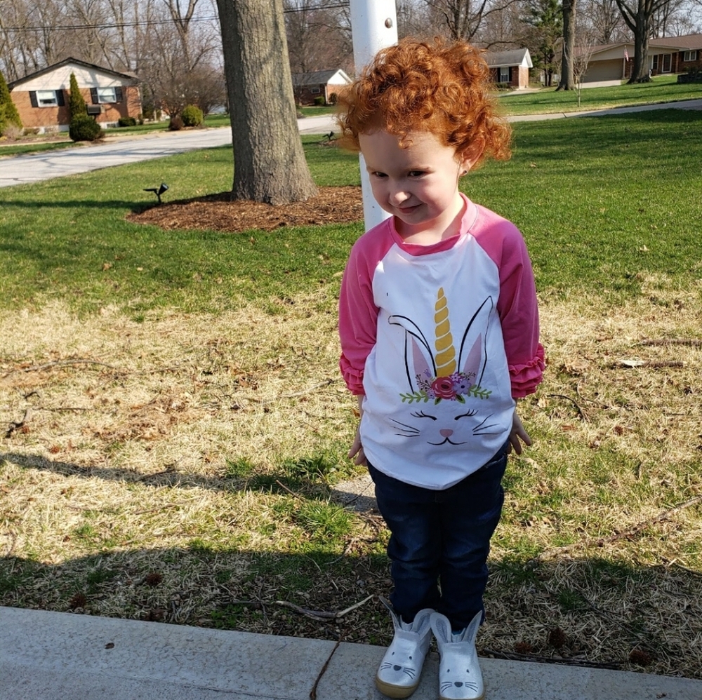 Easter Unicorn Bunny Raglan Top